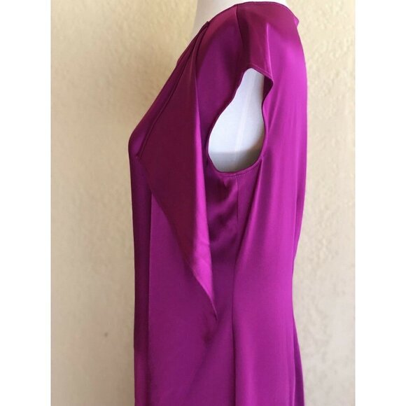 St. John Collection Womens Boat Neck Ruffle Hi-Lo Satin Dress Size 6 $995 - Picture 10 of 12